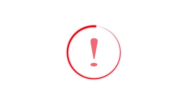 Exclamation Mark - Alert - Simple Exclamation Mark Symbol. 4k animation video.