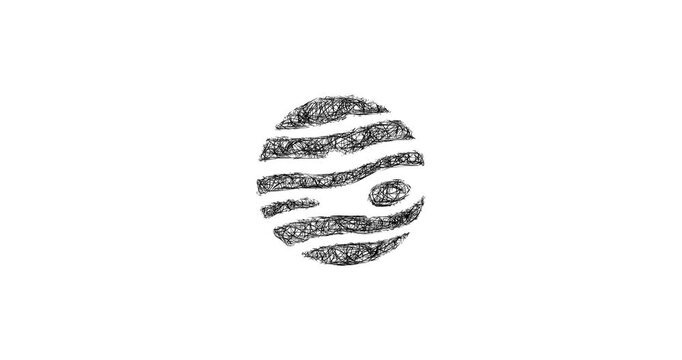 Sketch jupiter icon animation - smooth progressive reveal