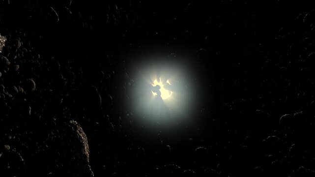 The Kuiper Belt. 3d animation
