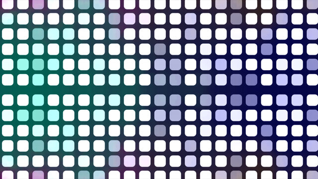 Abstract geometric pattern of rounded square glowing light panels in soft blue tones