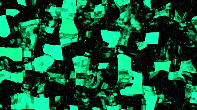 Abstract green and black wavy pattern background texture. Green fluid wave for retro futuristic product overview. Abstract fluid wave animation for tech layout.