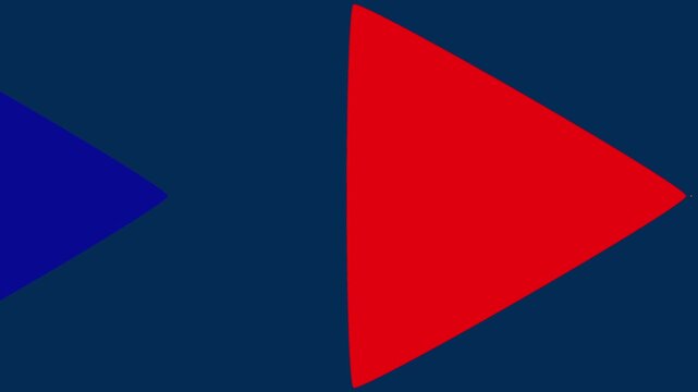 Two abstract play buttons on dark blue background. Digital media symbol for video streaming playback launch. Digital play button animation for web interface channel.