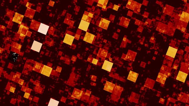 Red and orange square grid abstract background animation. Digital mosaic blocks for corporate marketing presentation. Digital block animation for report design.