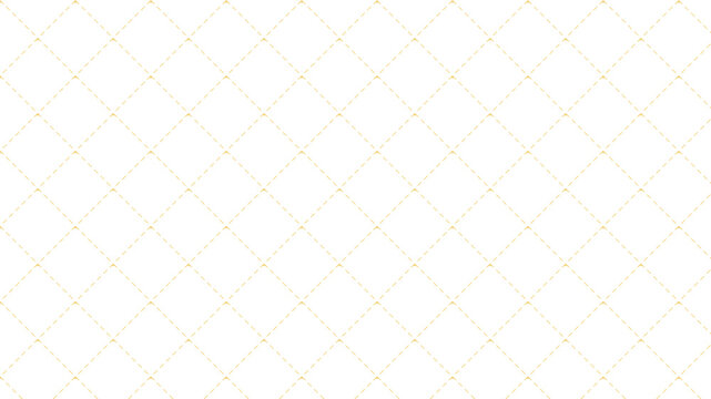 Seamless minimalist diamond geometric pattern vector with gold dashed lines lattice on clean white background for luxury tile wrap or wallpaper design
