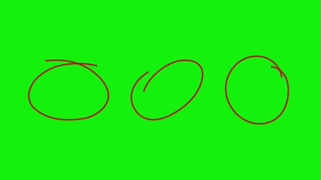 Red dotted circle scribble hud elements animation