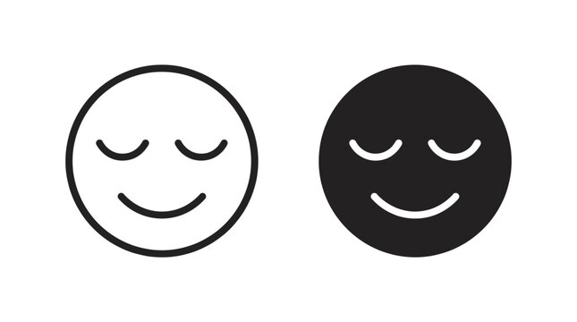 Smiling Face Icons &ndash; Minimalist Light & Dark Designs