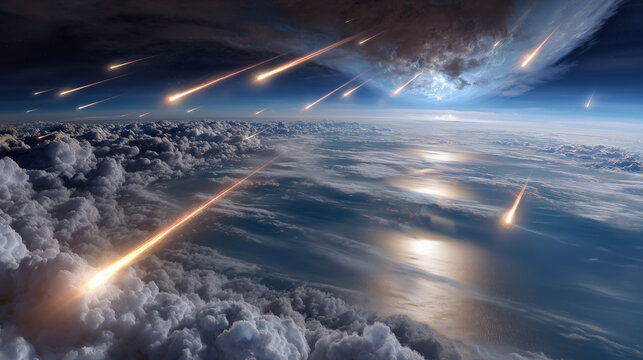The meteorite fell to Earth and penetrated the atmosphere.