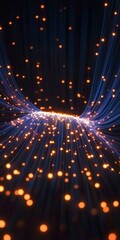 Fototapeta premium Abstract Digital Connectivity Concept Flowing Data Streams, Fiber Optic Lines, and Network Patterns