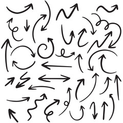 Hand drawn arrows, black sketch arrows, directional icons, vector graphics © Back Link 360