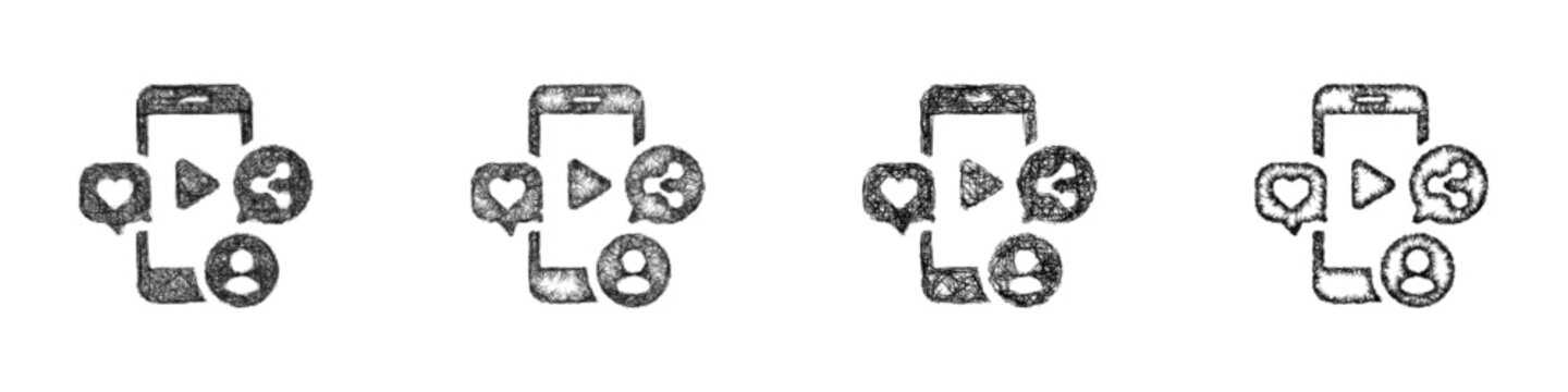 Sketch monochrome content creator logo design set