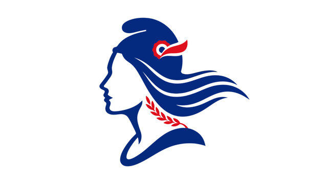 Marianne features a profile view decorated with a tricolor cockade and laurel leaves for national pride.