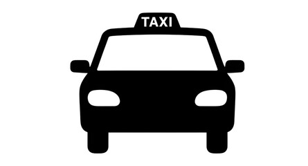 taxiicon, taxisilhouette, taxi, cab, transport, vehicle, transportation, automobile, car, ride, travel, urban, blackicon, silhouette, vector, isolated, symbol © mrpixel