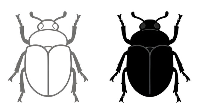beetlesilhouette, beetleillustration, beetle, insect, bug, silhouette, black, arthropod, wildlife, nature, entomology, crawling, insecticon, vector, illustration, isolated, animal