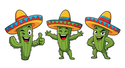 happy cactus in sombrero dancing © cicik