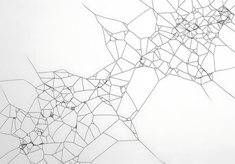Obraz premium Abstract geometric pattern of cracked glass texture isolated on white background