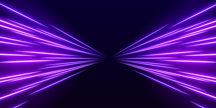 Light tunnel highway with radiant streaks and futuristic acceleration atmosphere. vector