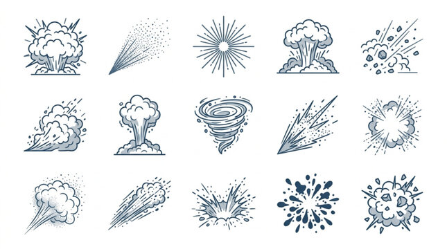 Collection of Explosion and Impact Illustrations