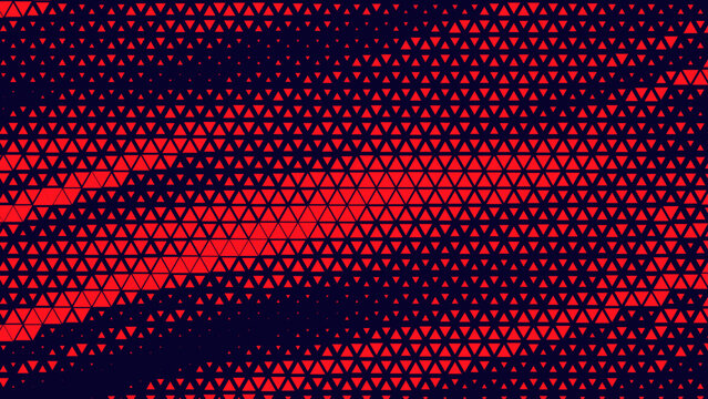 Abstract geometric background with red and dark blue triangular pattern.