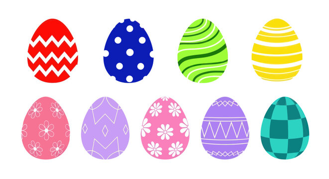 colorful easter eggs with patterns