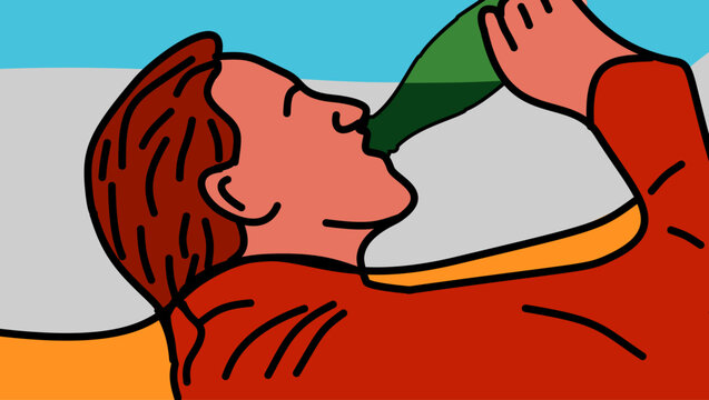 quench your thirst, color vector illustration
