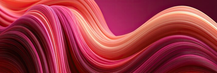 Obraz premium Vibrant coral and magenta gradient swirl pattern with soft lighting, ideal for desktop backgrounds and wallpapers