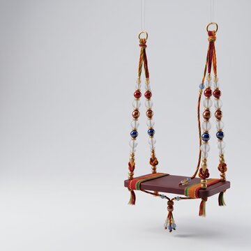 Indian Raksha Bandhan traditional decorative swing with beads and tassels