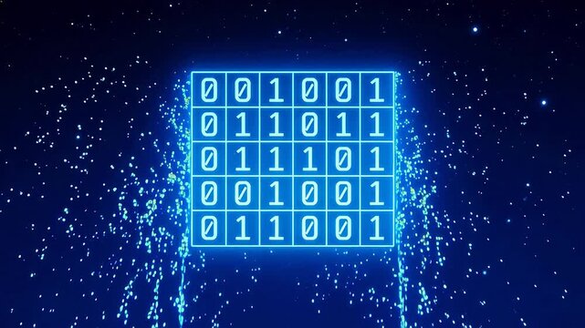 Binary code grid in space