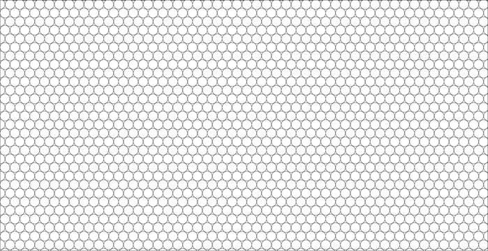 Seamless pattern of circles arranged in a hexagonal grid