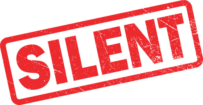 A red rectangular rubber stamp with the word silent written in bold capital letters