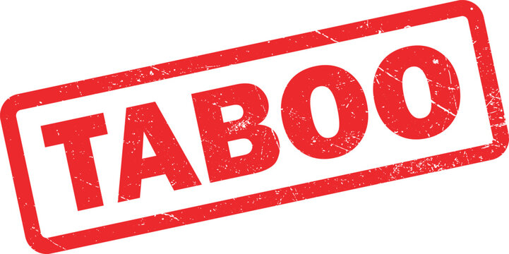 Red grunge rubber stamp with the word taboo