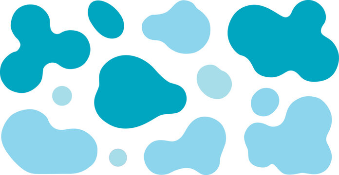 Abstract organic shapes pattern in turquoise and light blue colors