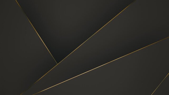 Abstract dark gray background featuring elegant overlapping layers intersected by thin, fine golden lines.