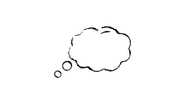 Hand-drawn Animated Thought Bubble Concept on White Background