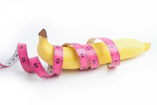 Banana with measuring tape, penis health.