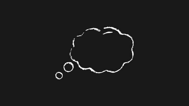 Hand-drawn Animated Thought Bubble Concept on White Background