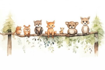Fototapeta premium Forest animals mammal fox carnivora.