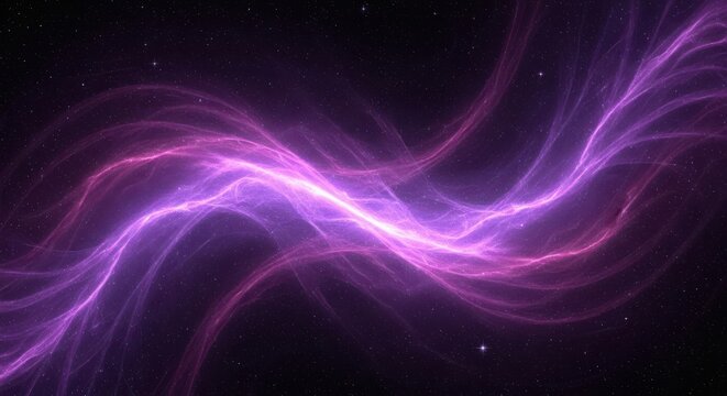 Cosmic purple nebula swirls in space
