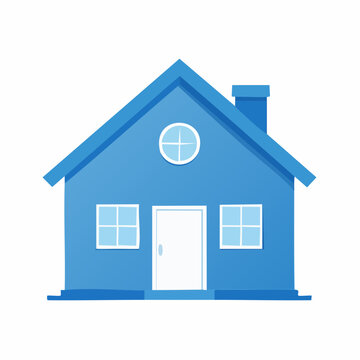 Blue cartoon house icon