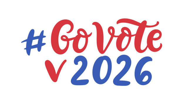 Go Vote 2026 lettering with check mark election