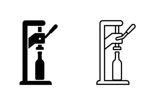 Bottle capper tool sealing a glass bottle with a cap using a lever mechanism