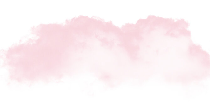 Soft pink cloud in clear blue sky