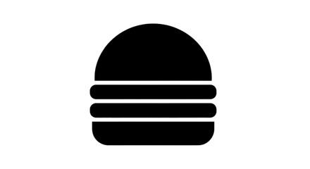 Fototapeta premium Minimal black silhouette icon, simple flat vector, bold black shape, no, no shading simple flat black hamburger icon on a, flat icon style