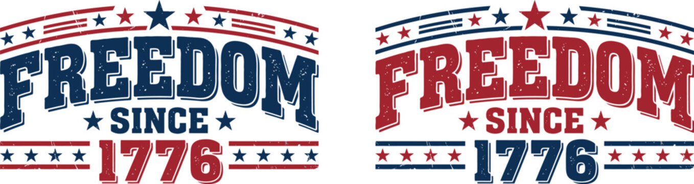 Patriotic freedom since 1776 graphic designs