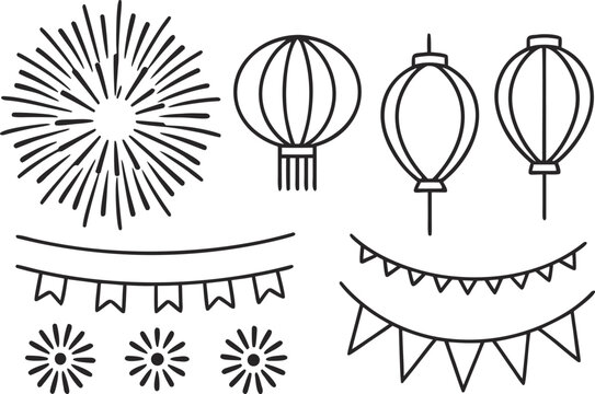 Festival Event Graphics Illustration. Celebration Graphics Vector Design. Festival Decoration Illustration. Event Graphics Design Collection. Party Celebration Graphics Illustration. Festive Event Art