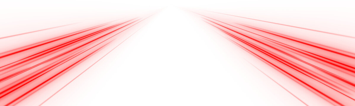 Neon red velocity ribbon with glowing edges and dynamic transport motion. png