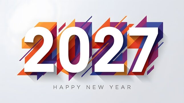 Happy new year 2027 colorful digital text