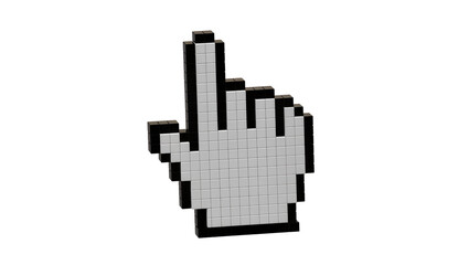 Fototapeta premium Pixelated hand cursor pointing finger icon