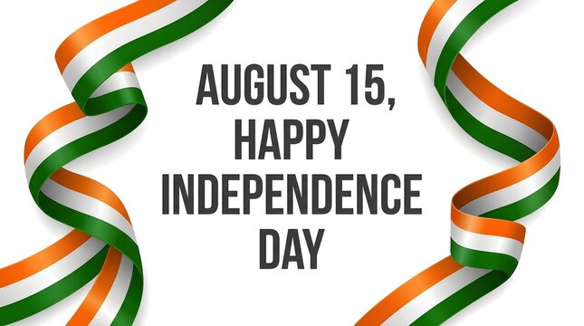 Happy independence day august 15 celebration design with indian flag colors