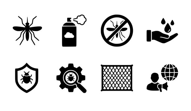 Pest control icons set
