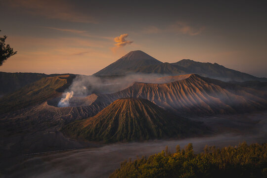 Amazing landscape of the Bromo Tengger Semeru National Park, Indonesia